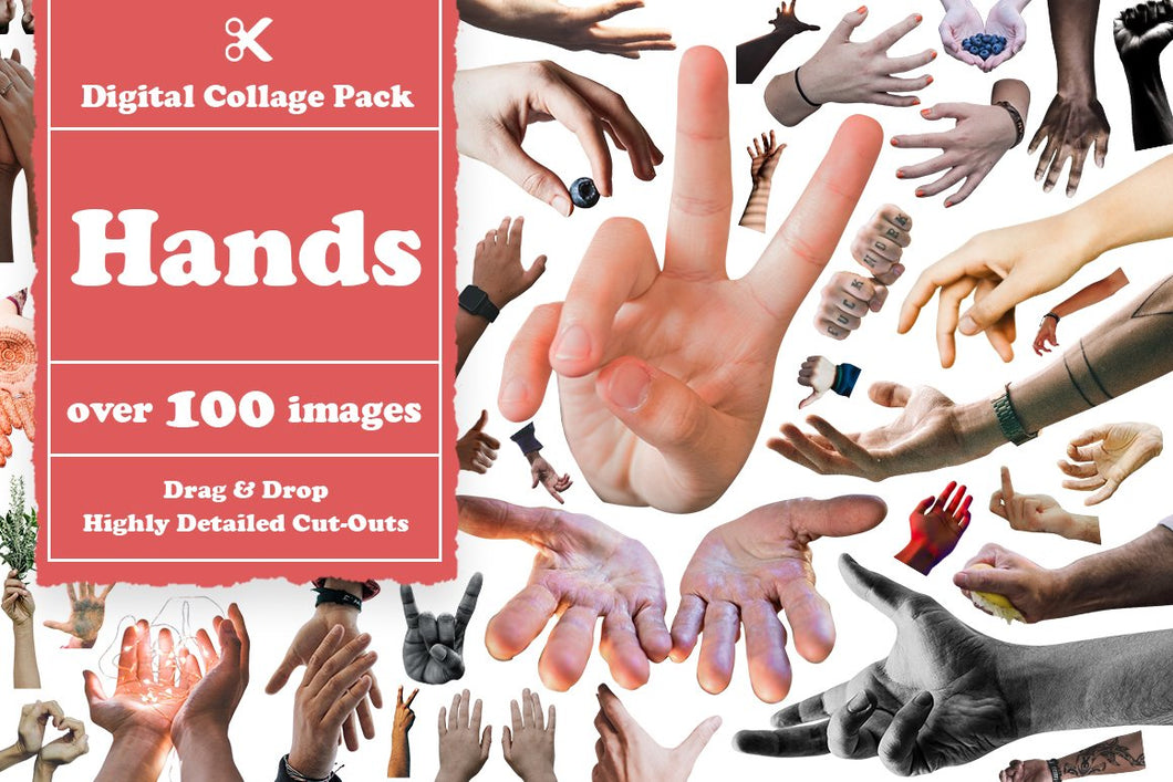 Hands Digital Collage Pack