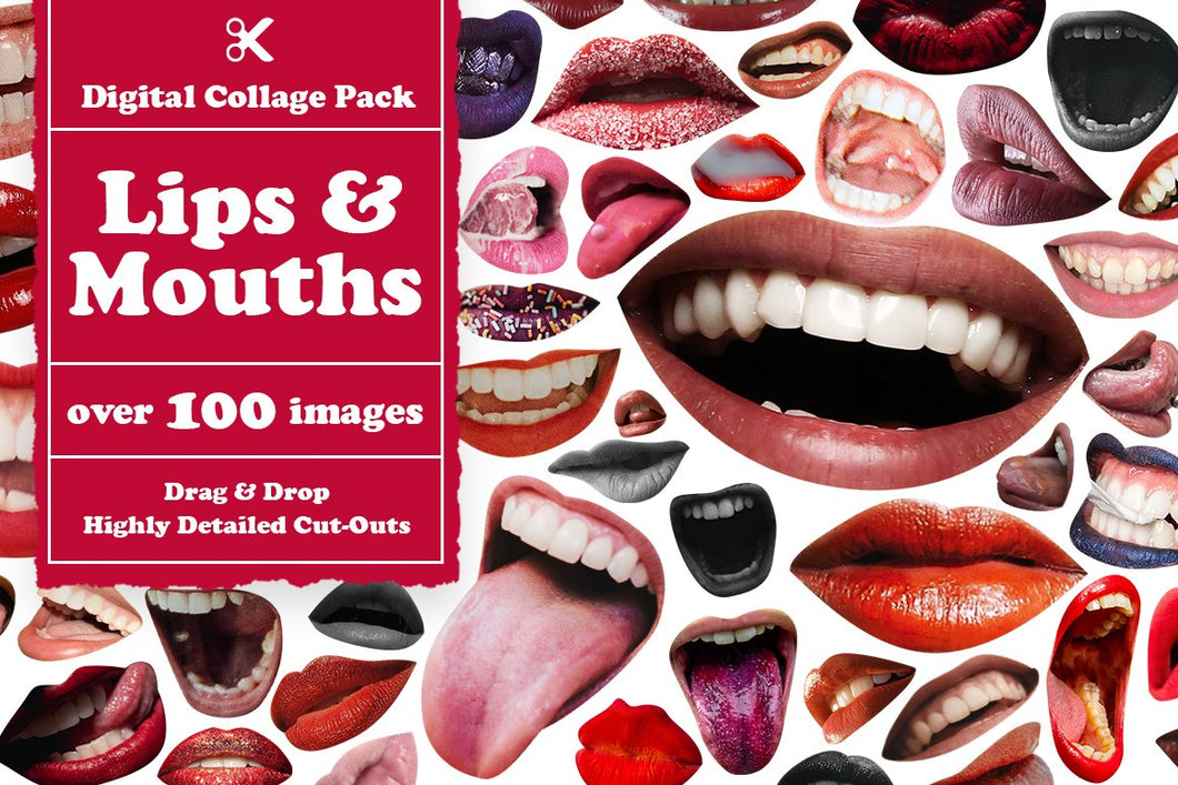 Lips & Mouths Digital Collage Pack
